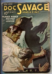 Doc Savage Pulp January 1936- Murder Mirage VG