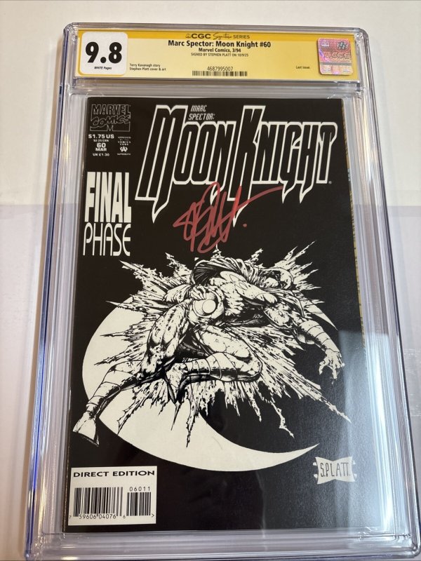 Marc Spector: Moon Knight (1994) # 60 (CGC 9.8 SS) Signed Stephen Platt