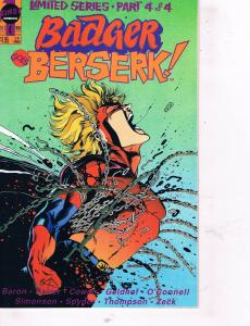 Badger Goes Berserk Complete First Comics Ltd Series # 1 2 3 4 Baron Cowan TW26