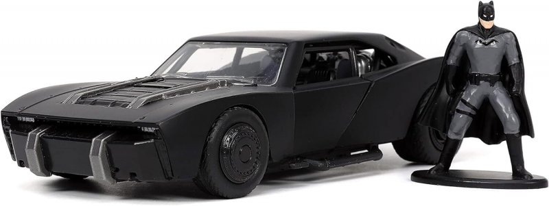 Batmobile Matt Black w/ Batman Diecast Figurine The Batman (2022) 1/32 Diecast