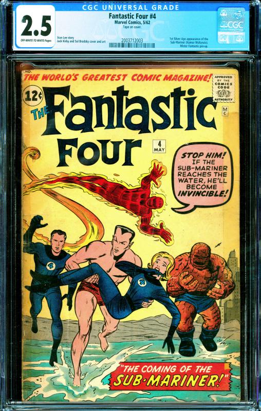 Fantastic Four #4 CGC Graded 2.5 1st Silver Age appearance of the Sub-Mariner