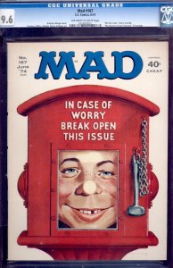 MAD MAGAZINE #167-CGC 9.6-ALFRED E. NEWMAN-NORMAN MINGO- 0229608001