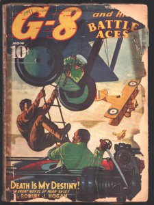 PULP:  G-8 and His Battle Aces 8/1941-classic WWI battle cover-Robert J. Hoga...