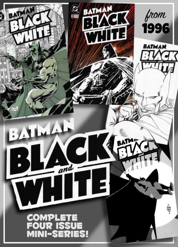 BATMAN BLACK & WHITE #1-4 (1996) Full Mini-Series! Incredible Creative Line-Up!