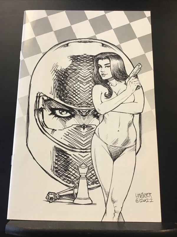 GUN HONEY BLOOD FOR BLOOD 1 1:5 INCENTIVE VARIANT SKETCH B&W JOE MICHAEL LINSNER