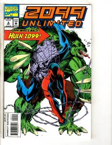 Lot Of 7 2099 Unlimited Marvel Comic Books # 1 2 3 4 5 6 7 Hulk Avengers CR34