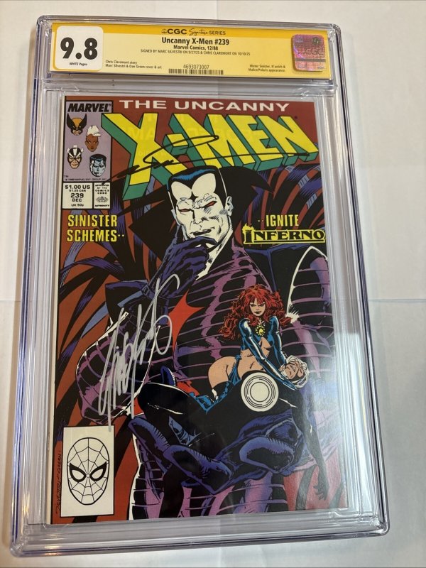 Uncanny X-Men (1988) # 239 (CGC 9.8 SS) Signed Marc Silvestri • Claremont Marvel