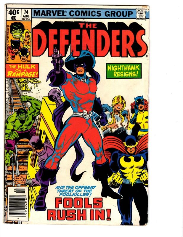 7 The Defenders Marvel Comic Books #71 72 74 75 76 77 78 Hulk Namor Hellcat BH34