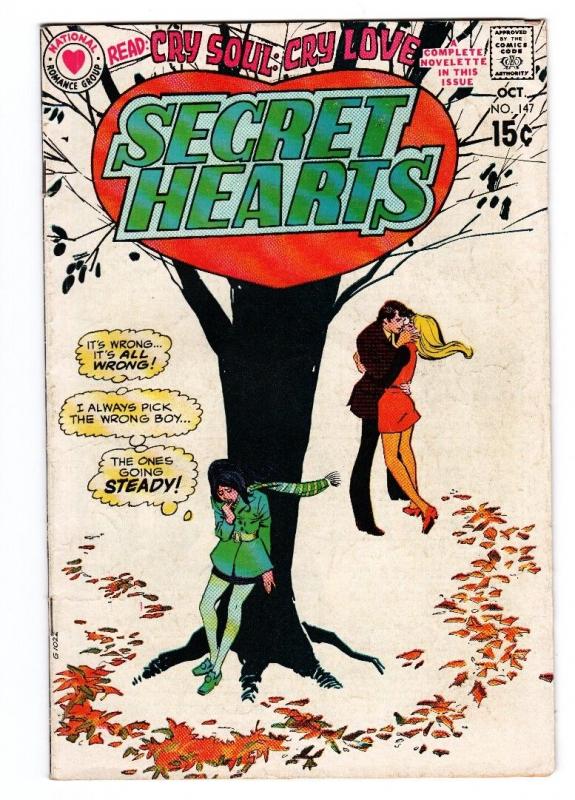 Secret Hearts #147 comic book 1970-DC-booklength story-spicy art