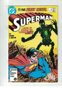 SUPERMAN #1, VF/NM, John Byrne, Austin, 1987, more DC & SM in store