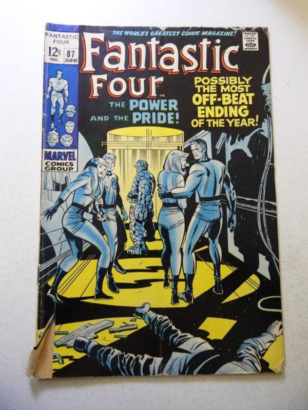 Fantastic Four #87 (1969) GD Condition cf detached, 1 1/2 cut fc