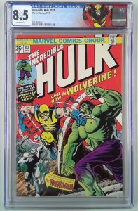 INCREDIBLE HULK (1962) 181 CGC 8.5 1ST FULL APPEARANCE WOLVERINE (SLAB GRADE)