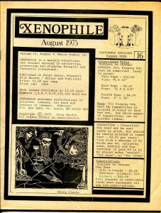 Xenophile #16 1975-top pulp collector fanzine-for sale ads-FN