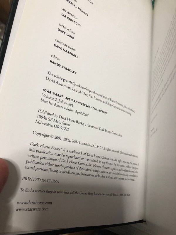 Star Wars: 30th Anniversary Collection #1, 2, 3 (2007) Hard Cover books