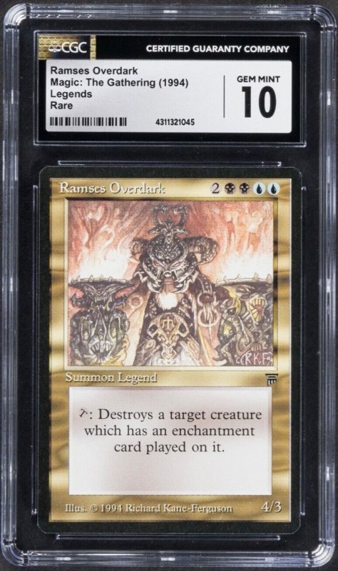 Magic The Gathering, Ramses Overdark, Legends, CGC 10 Gem Mint, Rare