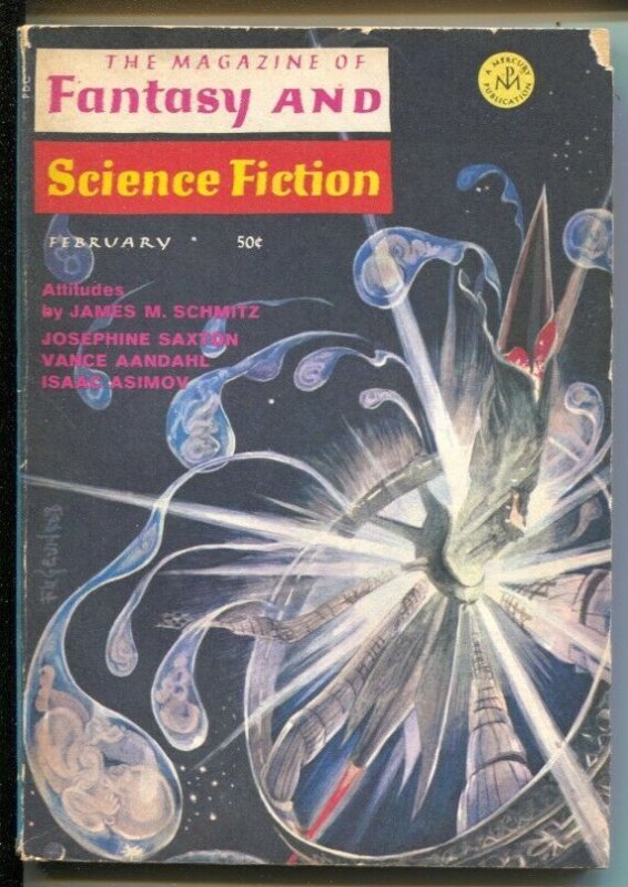 Magazine of Fantasy & Science Fiction 2/1969-Mercury-Isaac Asimov-Larry Brody-VG