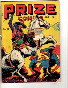 Prize Comics # 42 VG Golden Age Comic Book Horse Western Super-Heroes JL17