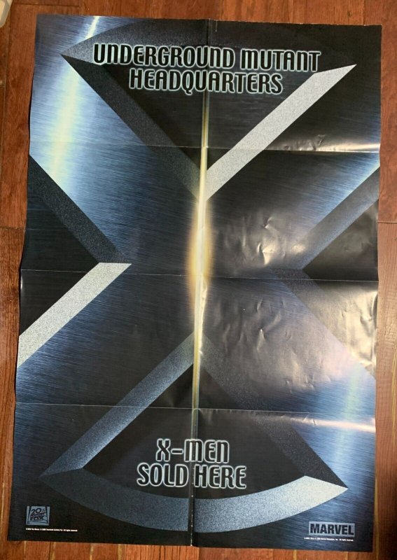 2000 X-MEN UNDERGROUND MUTANT HEADQUARTERS 24x36 Movie Promo Poster VG/FN 5.0