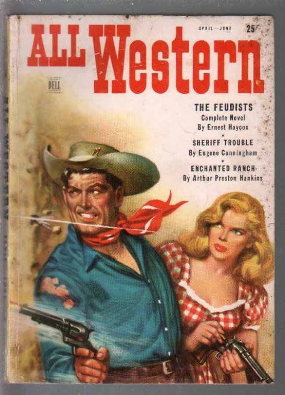 All Western 4/1950-Dell-1st issue-Ernest Haycox-Harry Sinclair Drago-pulp dig...