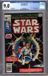 Star Wars #1 (1977) CGC 9.0 VF/NM white pages, first printing