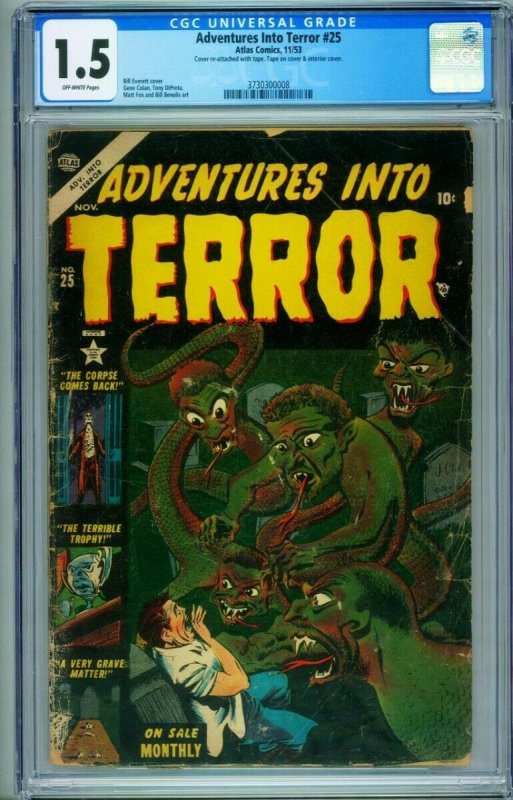 Adventures into Terror #25 cgc 1.5 1953- Atlas horror comic  Pre-code 3730300008