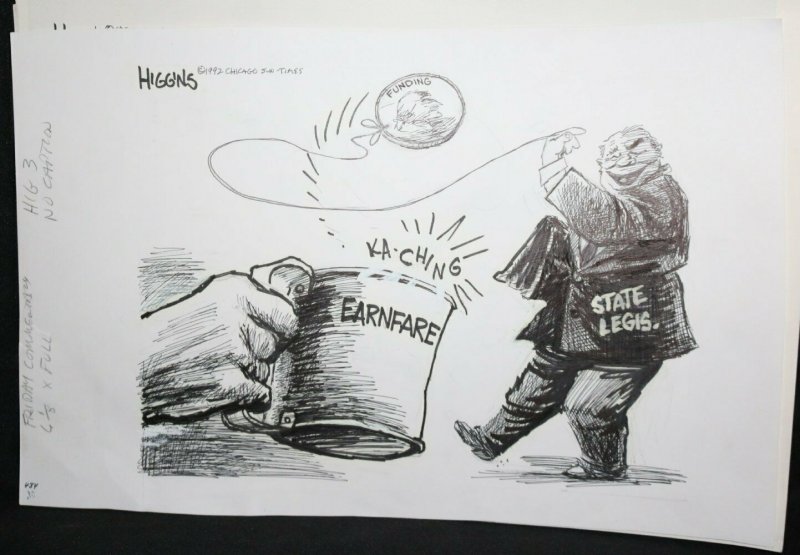 Earnfare / State Legislature Funding Chicago Sun Times art by Jack Higgins