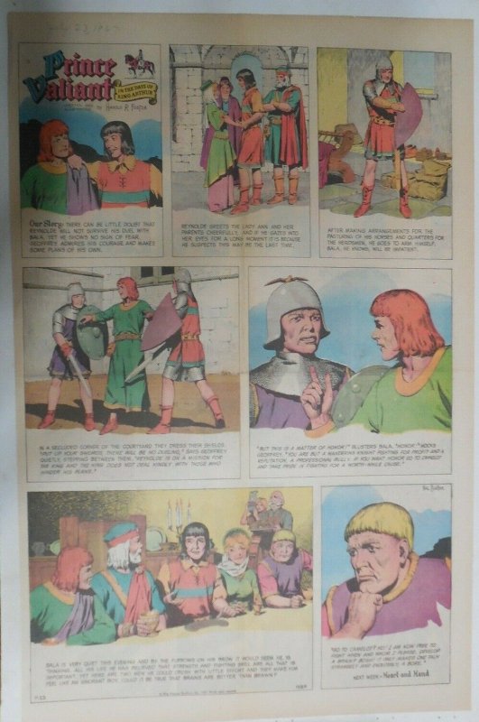 Prince Valiant Sunday #1589 by Hal Foster from 7/23/1967 Rare Full Page Size !