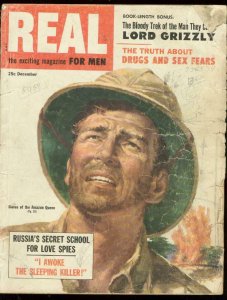 REAL MAGAZINE DEC 1954-LORD GRIZZLY-DRUGS-AMAZON QUEEN FR