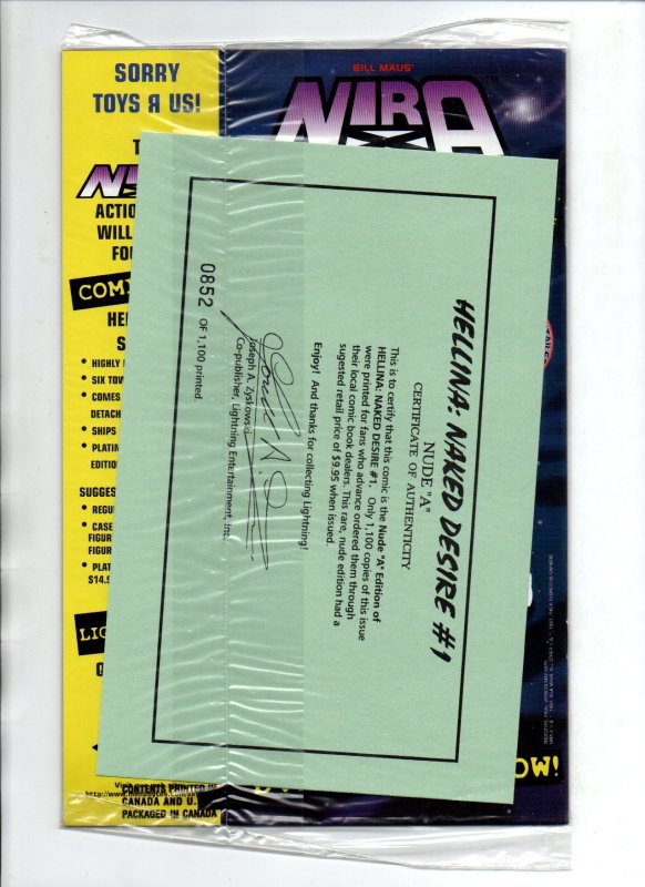 Hellina Naked Desire #1 A Nude Variant Sealed w/COA - Lightning - 1997 - NM