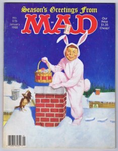 ORIGINAL Vintage 1988 Mad Magazine #276 Alfred E Neuman Easter Bunny