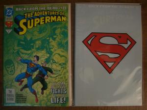 DC Comics The Adventures of Superman #500 Set of 2 Bagged and Newstand NM