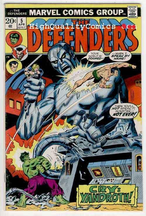 DEFENDERS #5, FN, Hulk, Dr Strange, Sub-Mariner, Valkyie, 1972 1973, Marvel