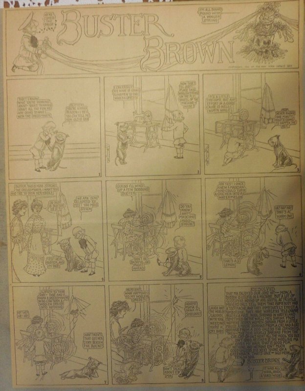 Buster Brown by RF Outcault from ?/1906 Full Size Page Black & White