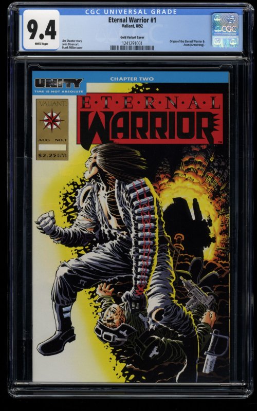 Eternal Warrior (1992) #1 CGC NM 9.4 White Pages Gold Variant Origin Issue!