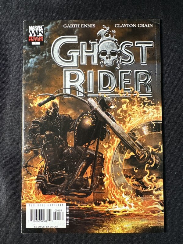 Ghost Rider #1 (2005) - Clayton Crain Retailer Incentive 1:25 variant - NM