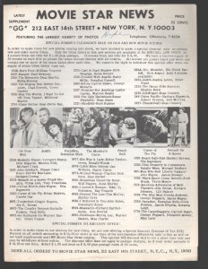 Movie Star News Mail Order Sales Catalog Supplement #GG 1960's-Irving Klaw-8 ...
