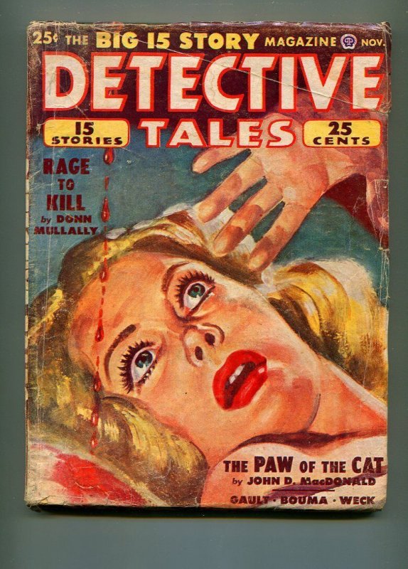 DETECTIVE TALES NOVEMBER 1950-POPULAR PUBLISHING-JOHN D MACDONALD-G/VG