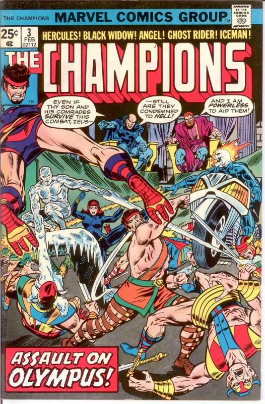 CHAMPIONS 3 VF-NM Feb. 1976 COMICS BOOK