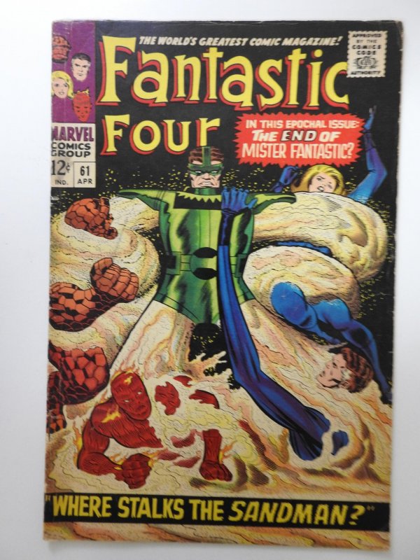 Fantastic Four #61 (1967) Where Stalks The Sandman? Beautiful VG+ Condition!