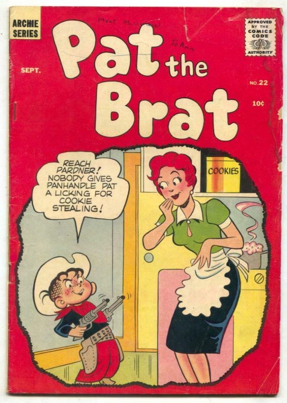 Pat The Brat #22 1957- Archie comics- G/VG