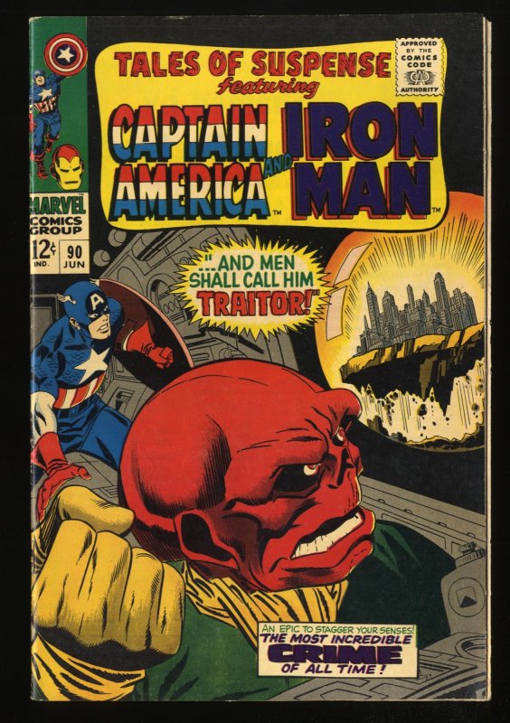 Tales Of Suspense #90 VF- 7.5 Iron Man Captain America Red Skull!