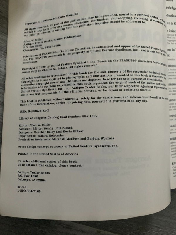 1999 PEANUTS THE HOME COLLECTION by Freddi Karin Margolin SC FN+ 6.5 ATB