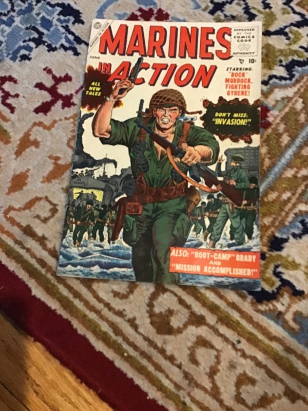 Marines In Action #1 1955 High-Grade VF/NM! 1st Rock Murdock Oregon CERTIFICATE!