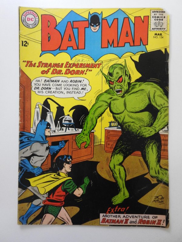 Batman #154  (1963) The Strange Experiment of Dr. Dorn! Solid Good Condition!