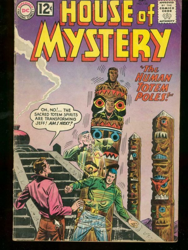 HOUSE OF MYSTERY #126 1962 DC HUMAN TOTEM POLE COVER VG