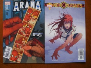 2 Near-Mint Marvel Comic: ARANA #4 (2005) Avery Cruz & NEW MUTANTS #6 (2003)