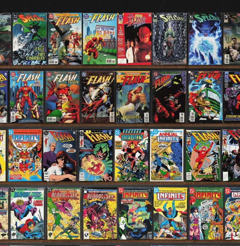 Huge Lot 150+ Comics with The Flash, The Spectre, Infinity, Inc. & More!