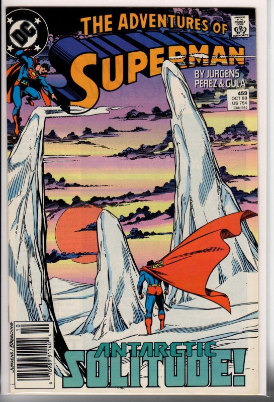 Adventures of Superman #459 Newsstand Edition (1989) 9.2 NM-