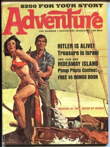 Adventure-8/1965-Roger Kastal-Spicy babe-Hitler-headless gunslinger VG/FN