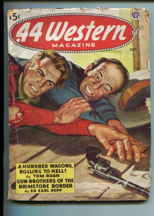 .44 WESTERN-11/1945-WESTERN PULP THRILLS-BAR ROOM GUNFIGHT-ROAN-REPP-good